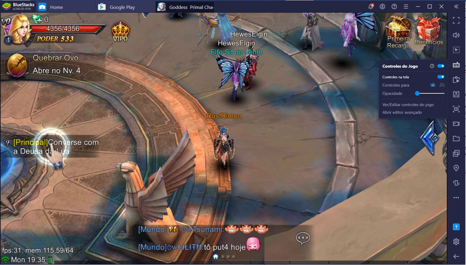 Aprenda a jogar Goddess: Primal Chaos no PC usando o BlueStacks