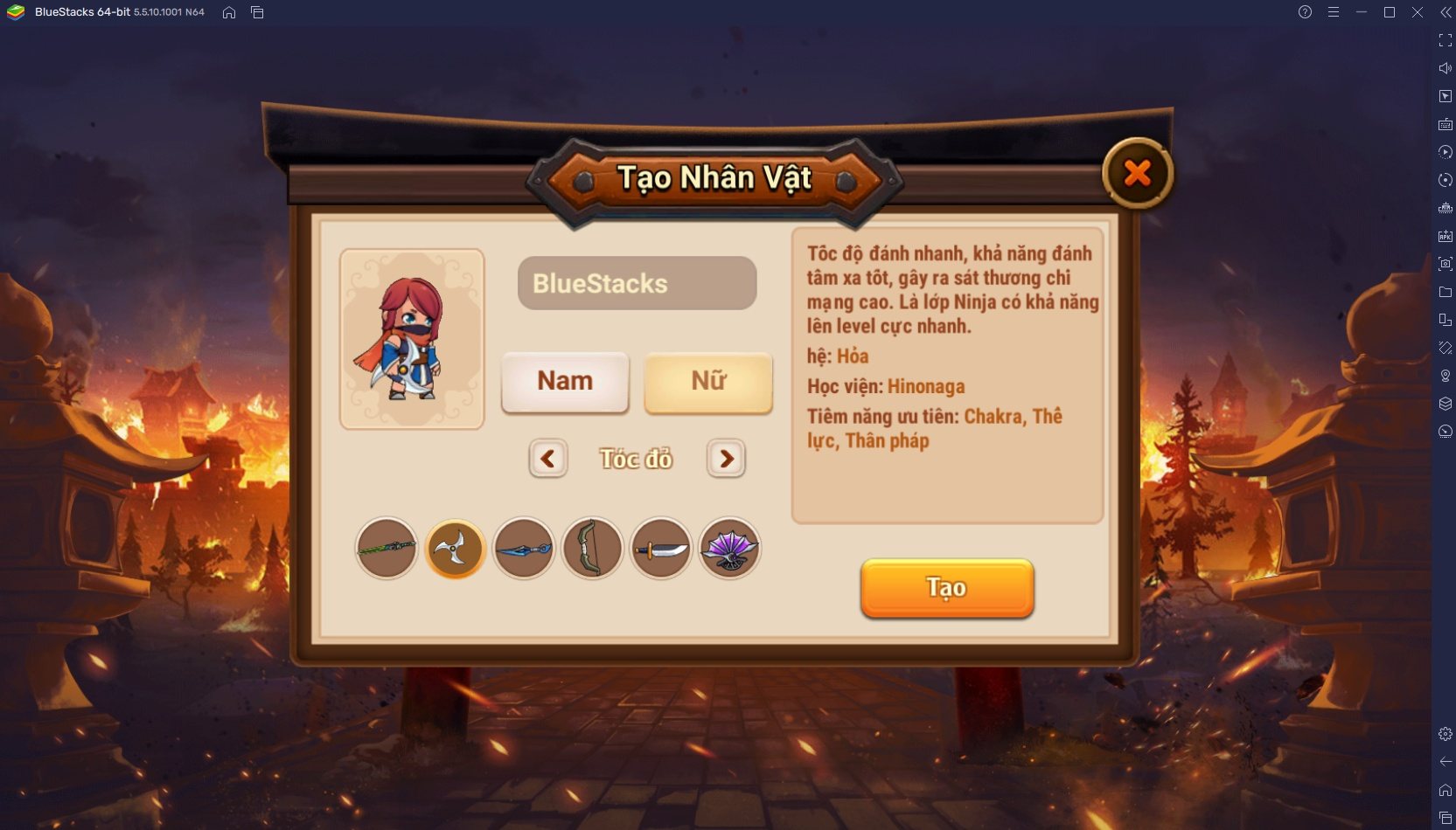 Trải nghiệm game ninja Gia Tộc Huyền Thoại trên PC với BlueStacks