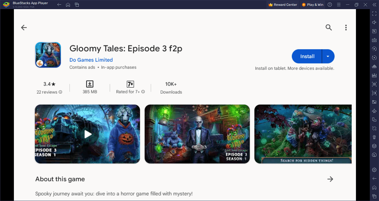 How to Play Gloomy Tales: Episode 3 f2p on PC With BlueStacks