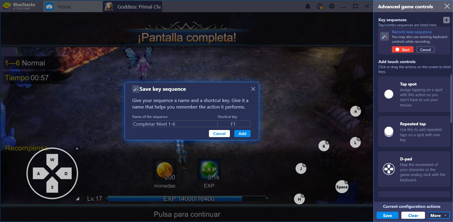 Jugando Goddess: Primal Chaos en BlueStacks: ¡Automatiza Todo!