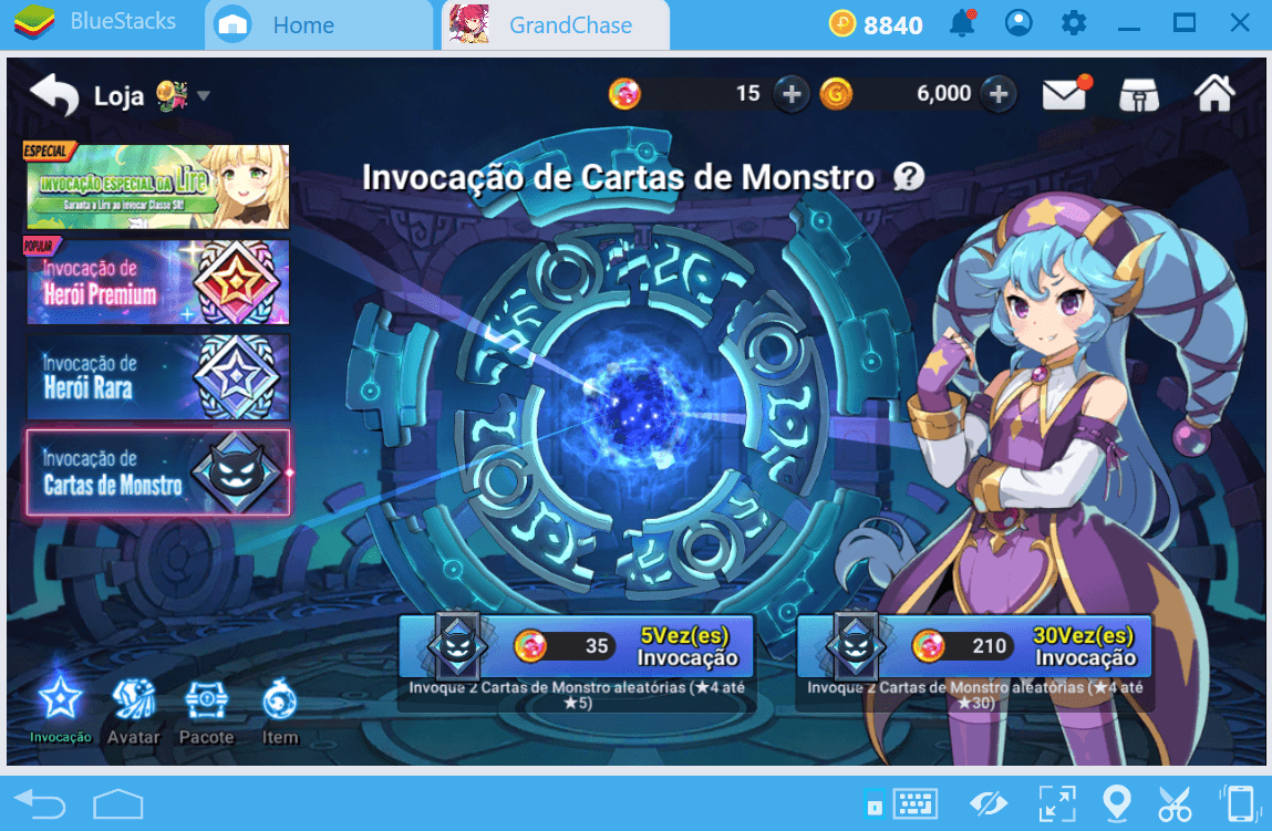 Guia de heróis e invocação em GrandChase