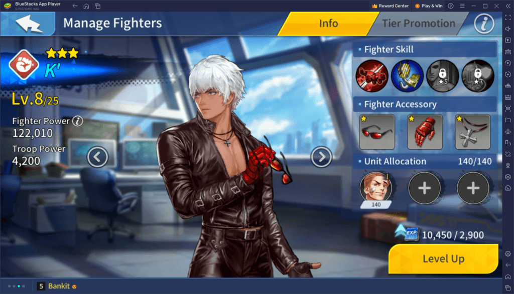 King of Fighters Survival City: tabuleiro de Promoção de Ranque e mecânicas de combinação - como aprimorar personagens e construções