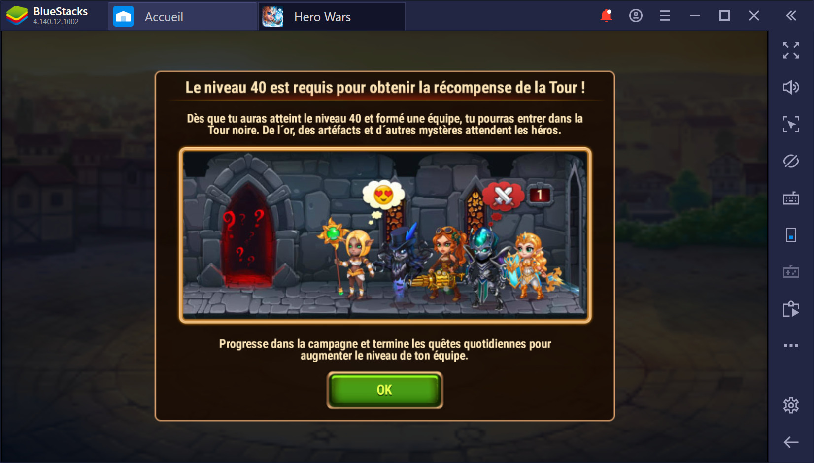 Guide BlueStacks sur le farming dans Hero Wars sur PC