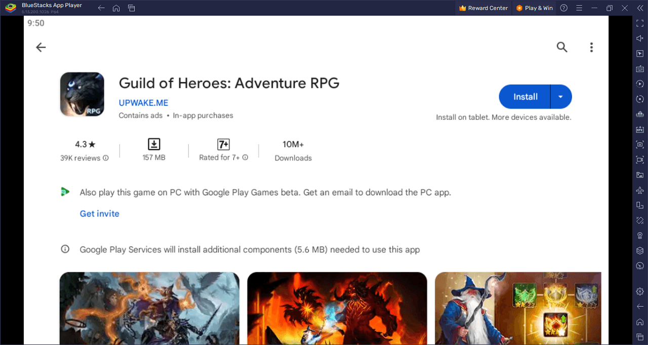 Come giocare a Guild of Heroes - fantasy RPG su PC con BlueStacks