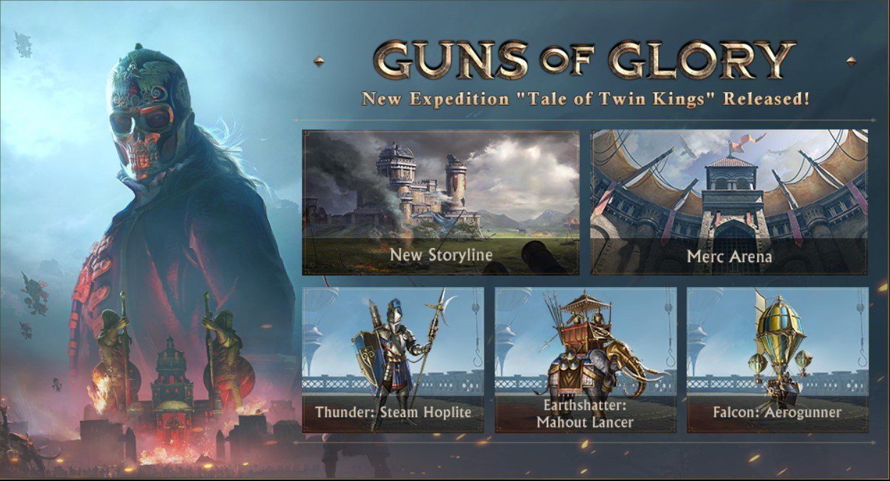 La actualización 8.5 de Guns of Glory presenta nuevas conquistas, mercenarios, expansión de bienes y varias optimizaciones