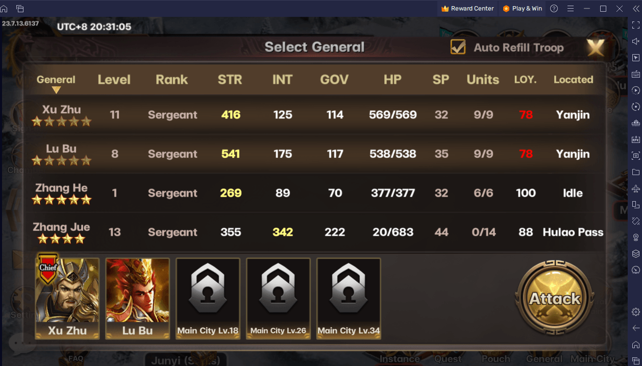 วิธีชนะการต่อสู้ใน Heroes Kingdom Samkok M