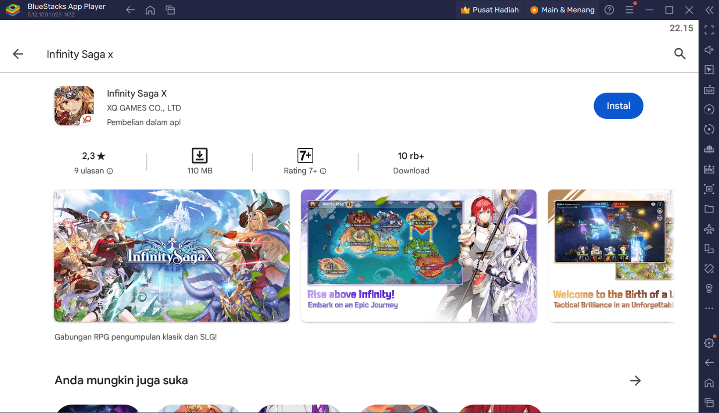 Panduan Memainkan Game Infinity Saga X di PC Dengan BlueStacks