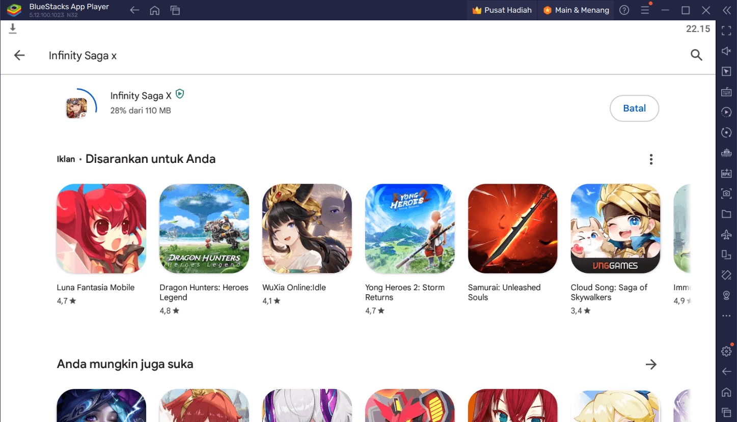 Panduan Memainkan Game Infinity Saga X di PC Dengan BlueStacks