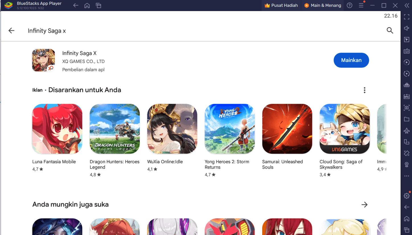 Panduan Memainkan Game Infinity Saga X di PC Dengan BlueStacks
