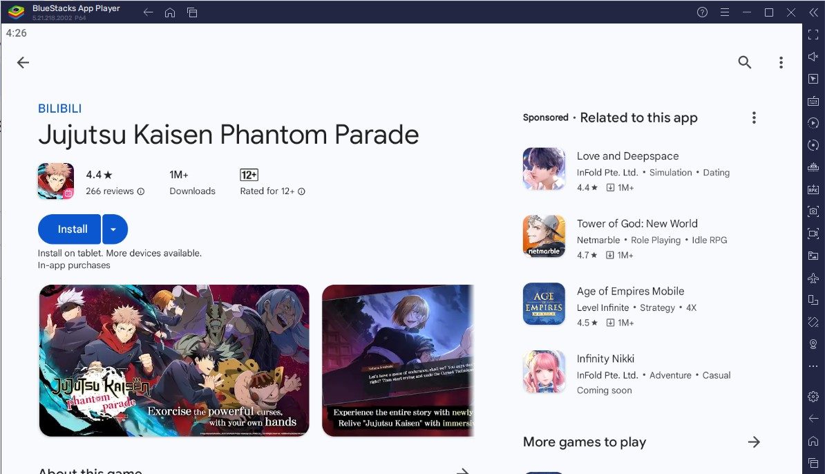 Cara Download Dan Memainkan Game Jujutsu Kaisen Phantom Parade di PC dengan BlueStacks!