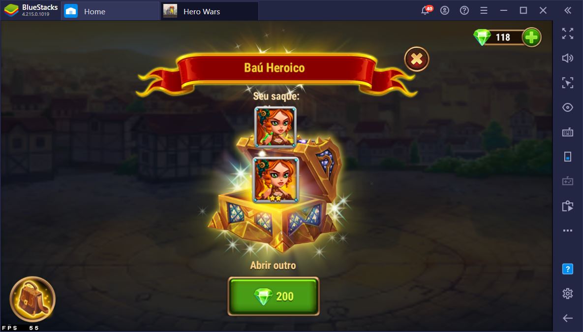 Como fazer Reroll no Hero Wars usando o BlueStacks?