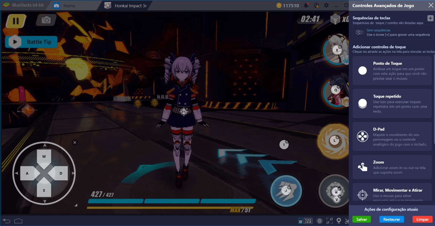 Tirando proveito de BlueStacks em Honkai Impact 3rd