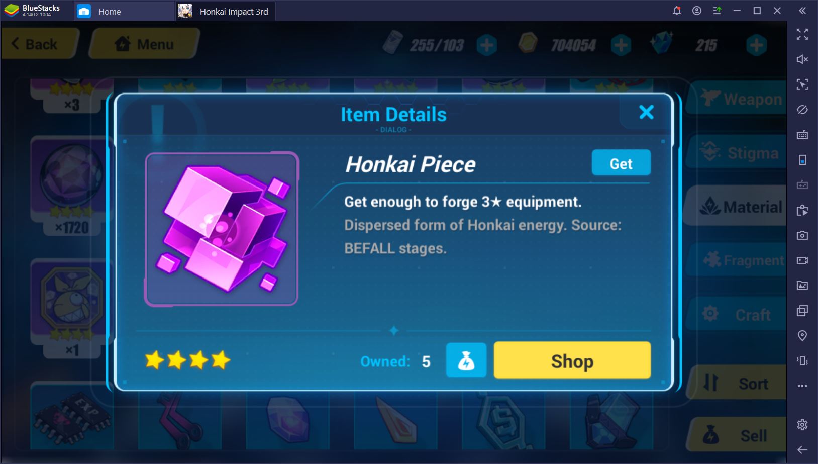 Bilgisayardan Honkai Impact 3rd Oynamak: Oyun İçi Kaynaklar 