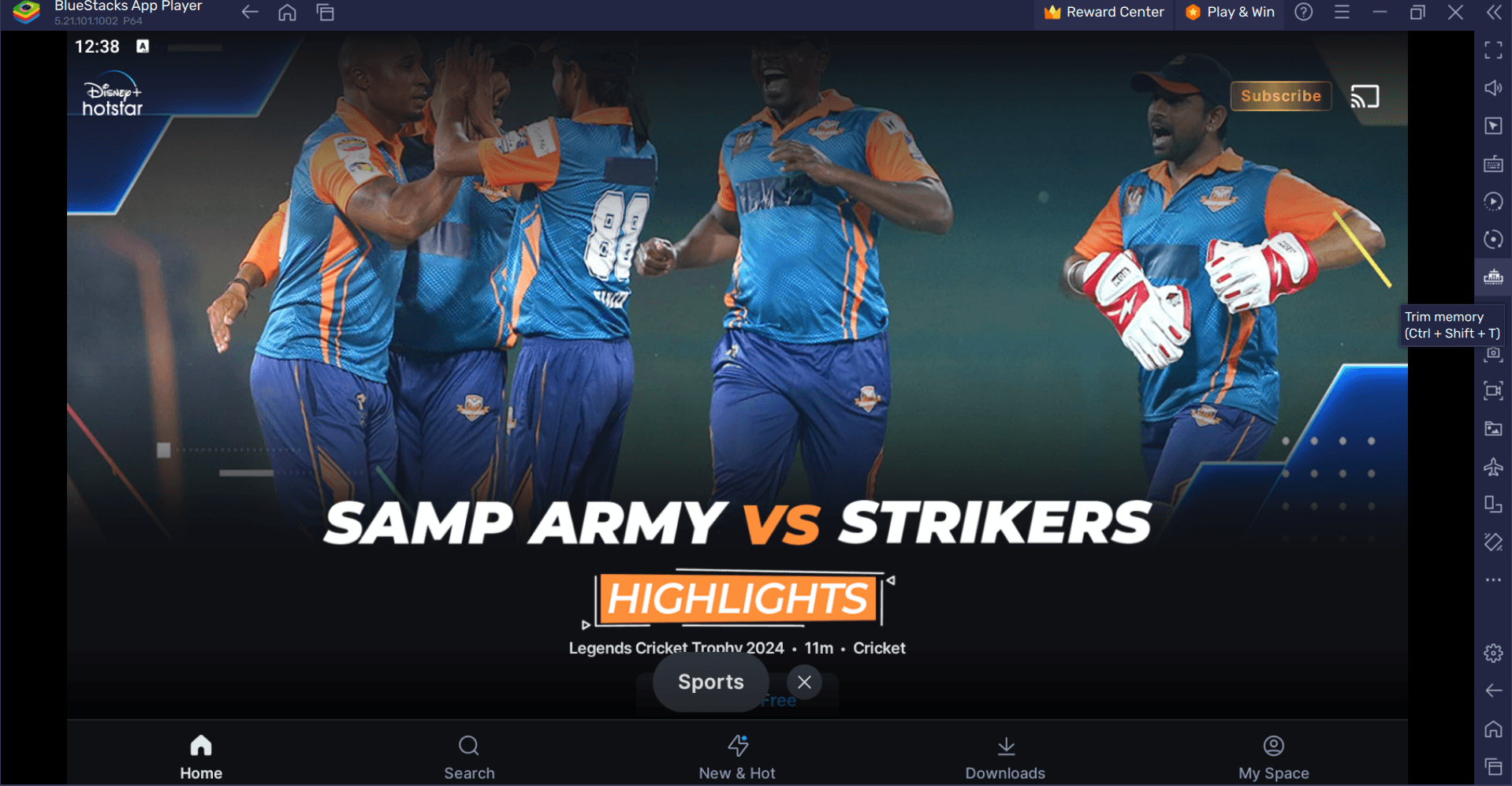 My cricket hot sale live stream