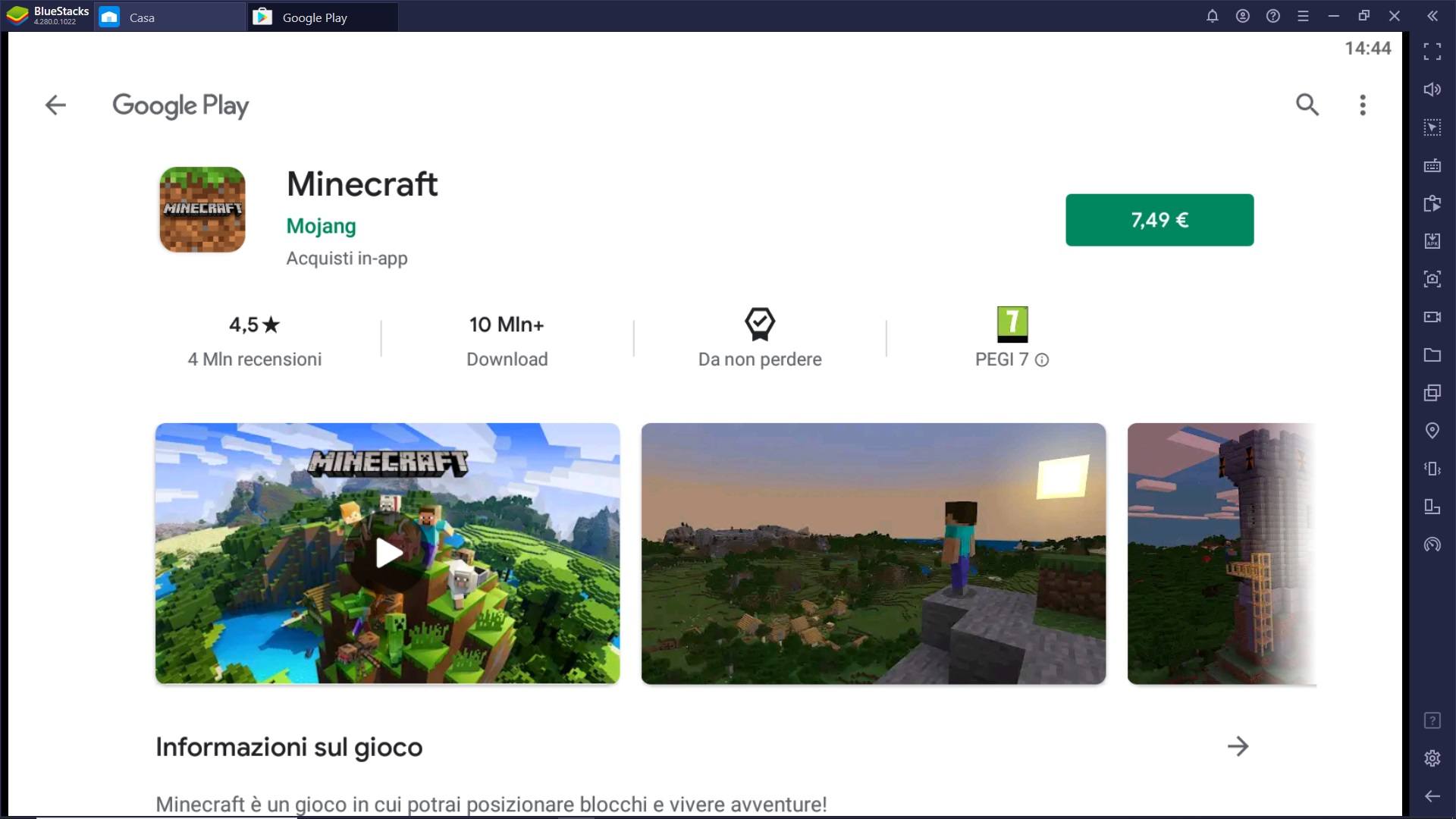 Gioca Minecraft su PC con BlueStacks