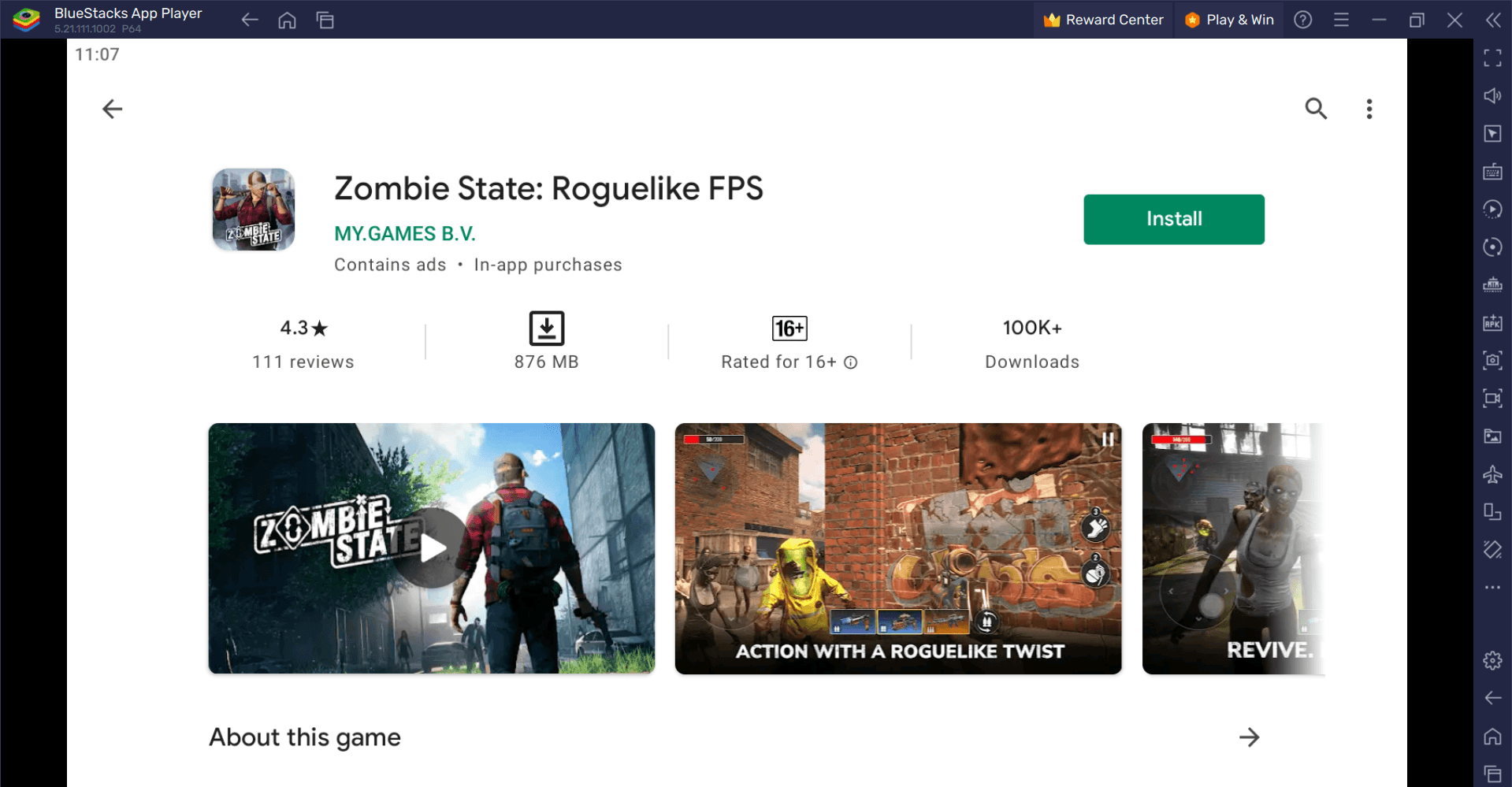 Come giocare a Zombie State: Roguelike FPS su PC con BlueStacks