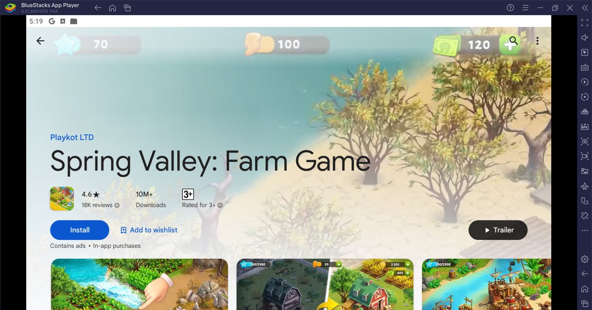 Come giocare a Spring Valley: la mia fattoria su PC con BlueStacks