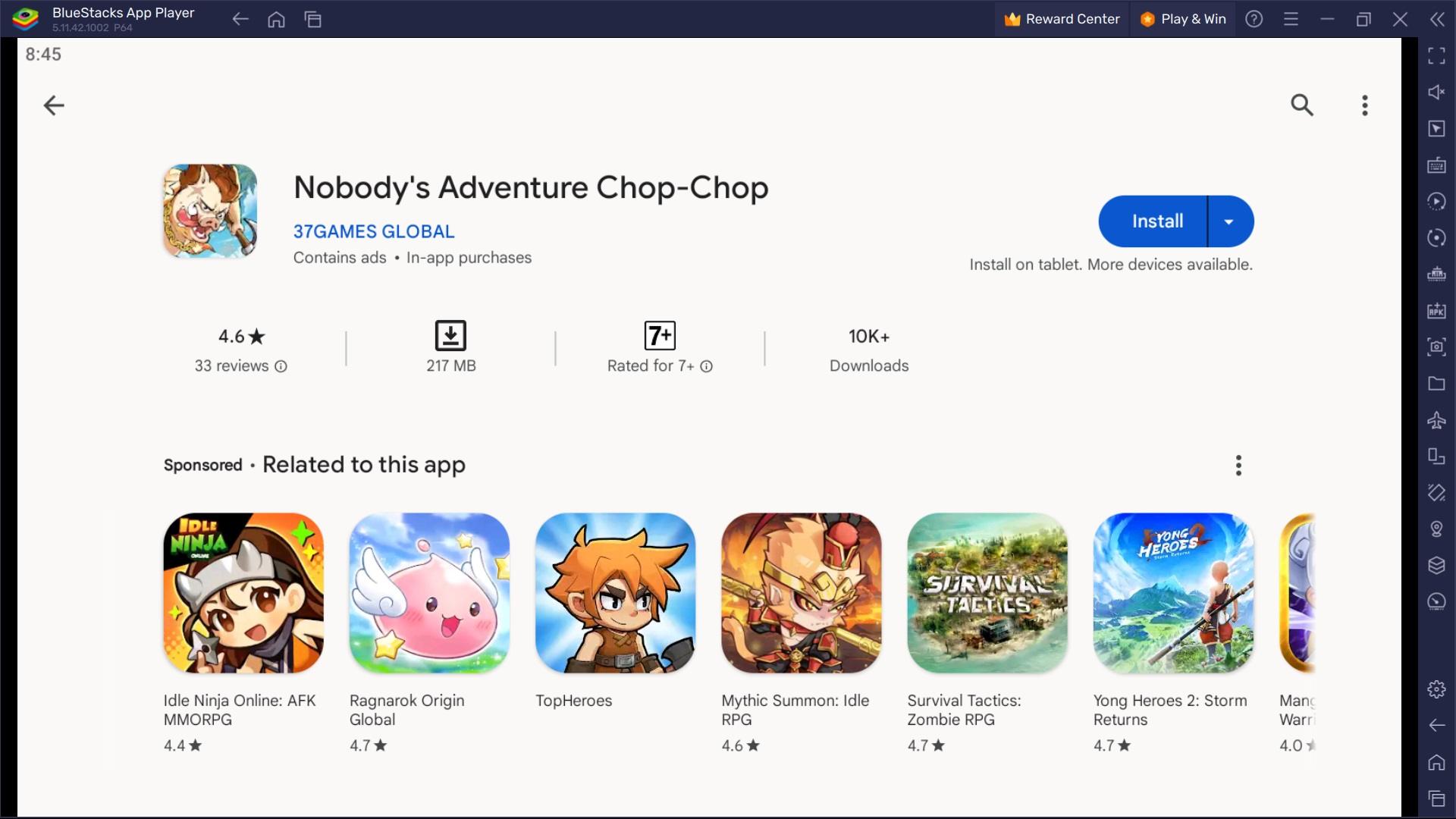 Panduan Cara Bermain Nobody’s Adventure Chop-Chop di PC Menggunakan Bluestacks