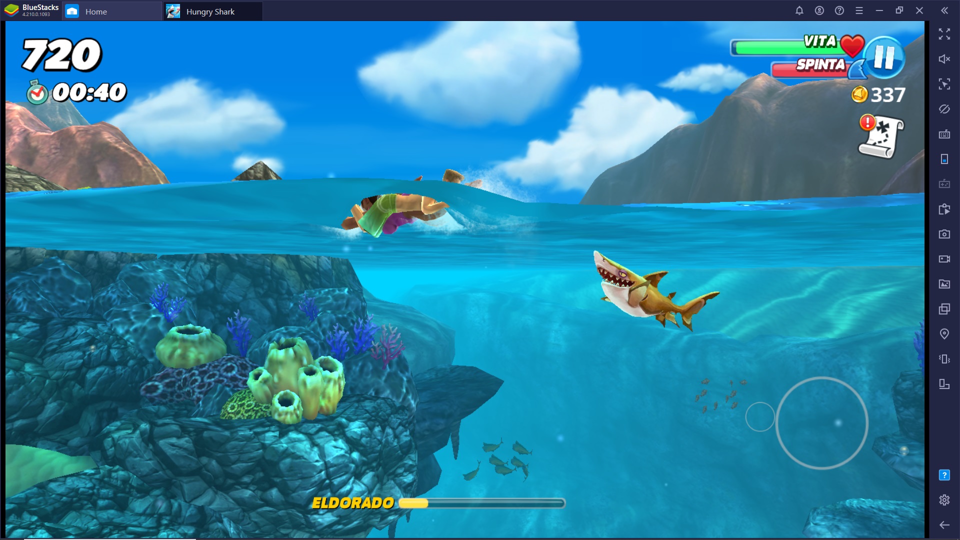 Hungry Shark World è disponibile su PC con Bluestacks