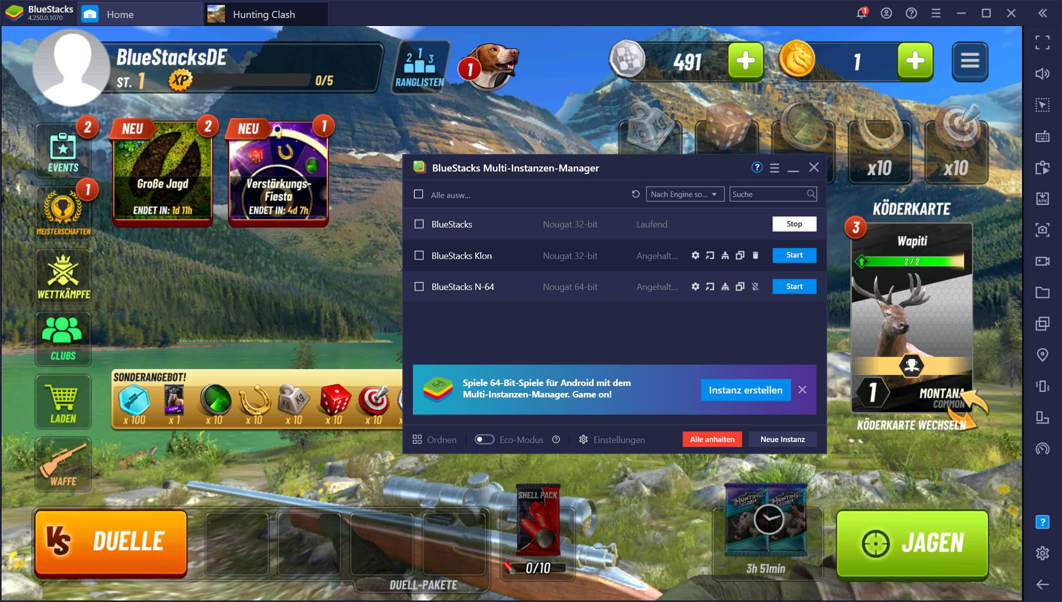 Hunting Clash: Jagdspiel auf dem PC – So spielst du mit BlueStacks