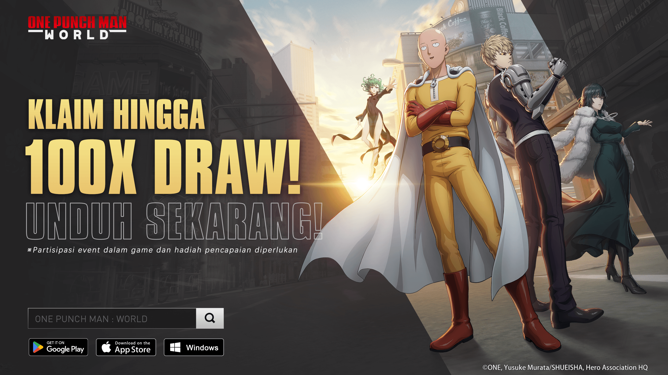 One Punch Man: World - Live sekarang! Mulai petualangan baru yang seru dengan gameplay baru yang mendebarkan!