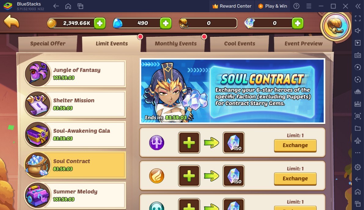 Idle Heroes - Shelter Mission, Imp's Adventure, Jungle of Fantasy und Soul Awakening Gala Events