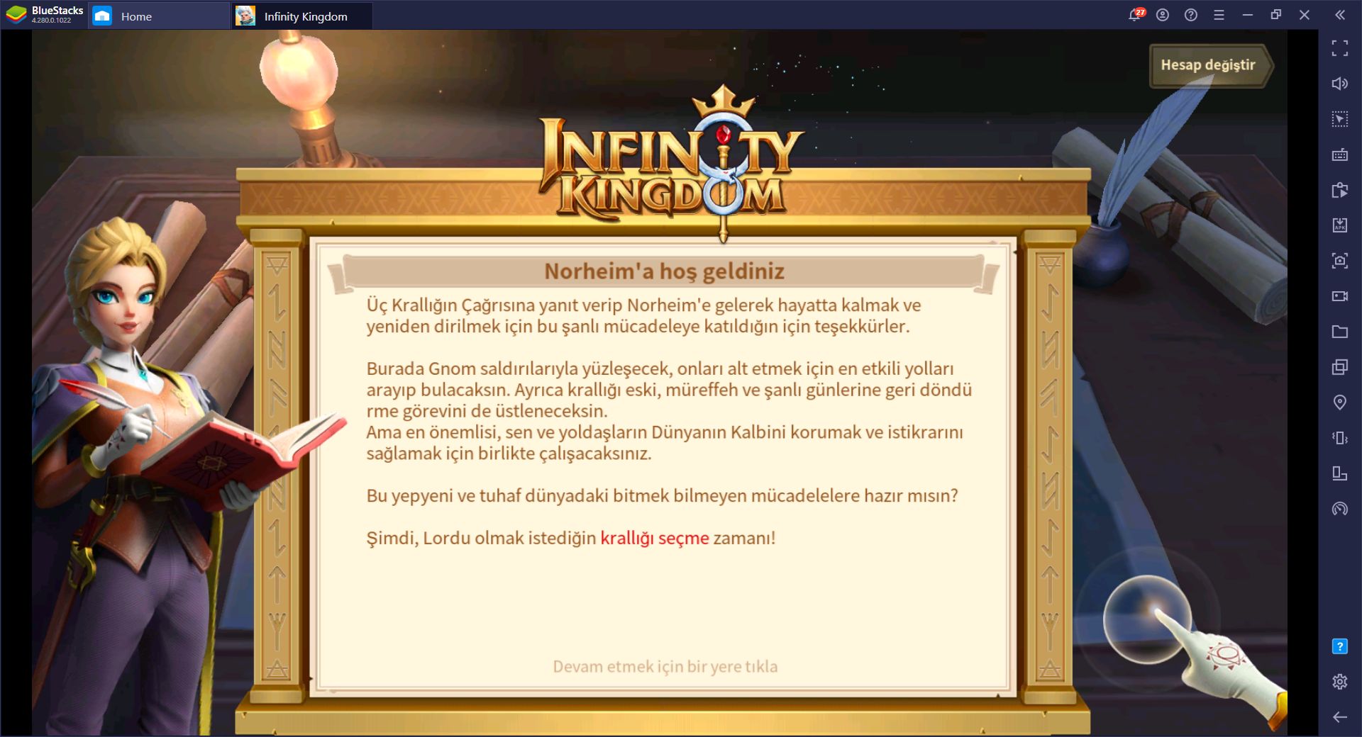 Infinity Kingdom, BlueStacks ile Bilgisayarda Nasıl Oynanır?