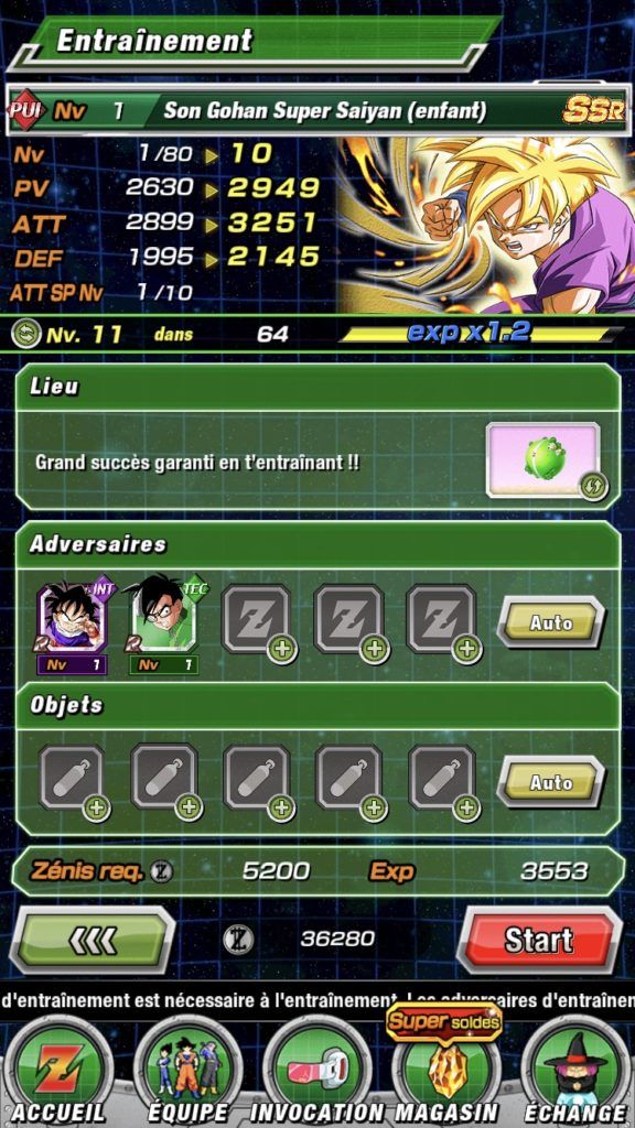 Dragon Ball Z Dokkan Battle Guide des personnages (invocations, équipe, éveil, entraînement, etc.)