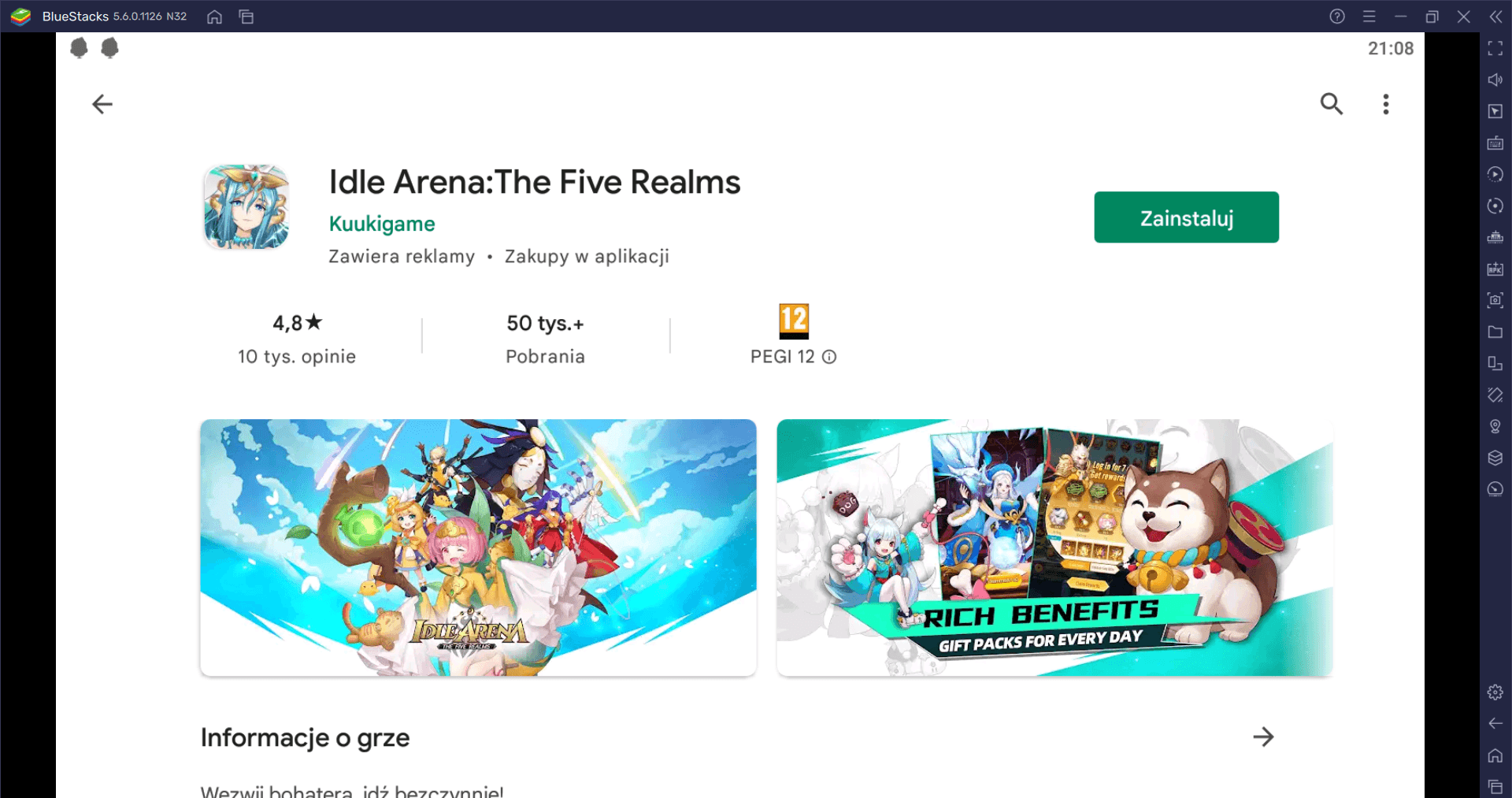 Idle Arena: The Five Realms - jak zagrać na PC z BlueStacks