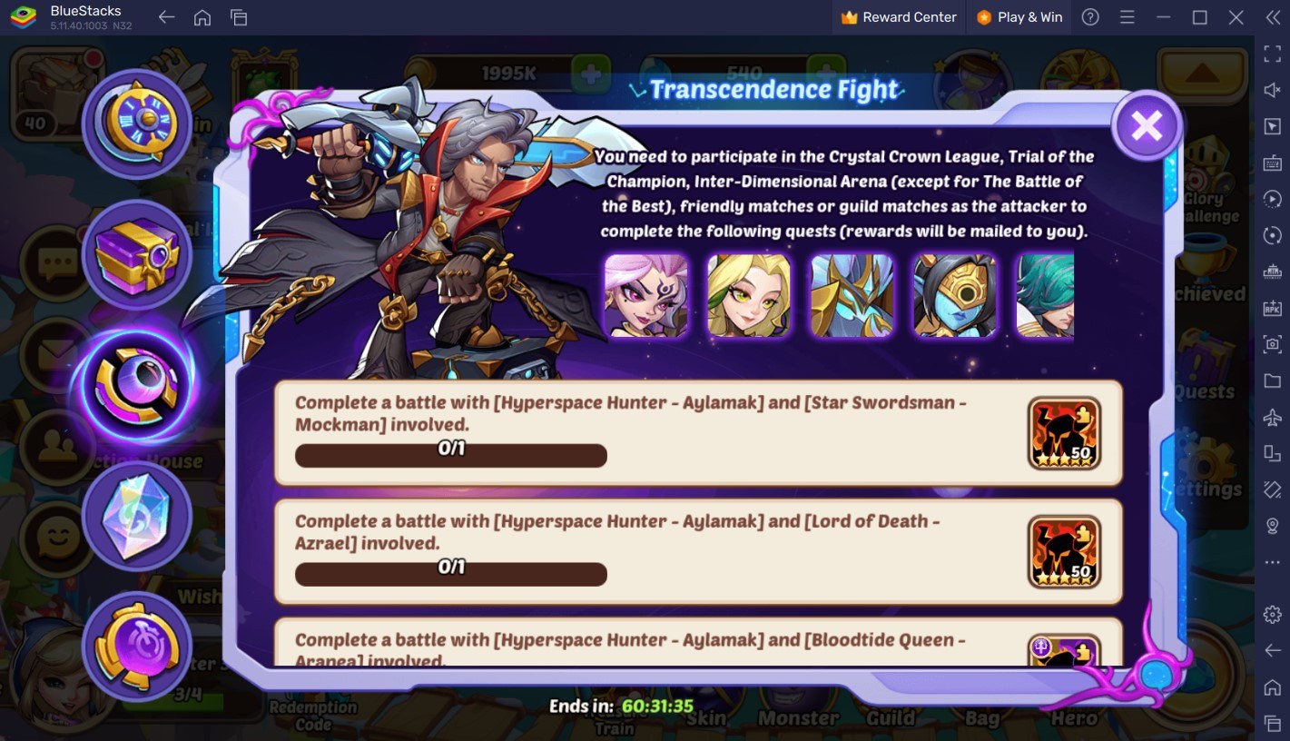 Idle Heroes – New Hero Hyperspace Hunter Aylamak, Summon Prizes Event and Transcendence Fight Event