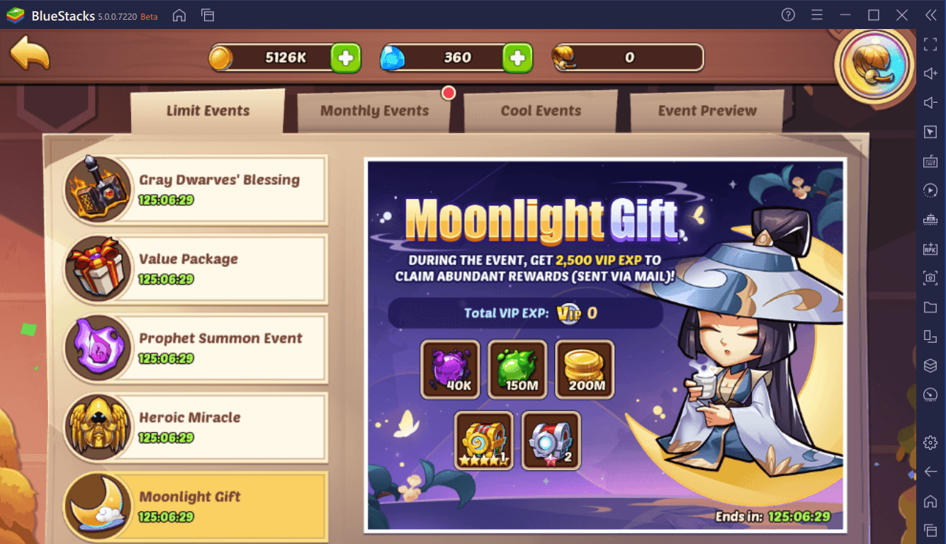 Idle Heroes - Prophet Orb Event, Heroic Miracle, Moonlight Gift, and Gray Dwarf’s Blessing