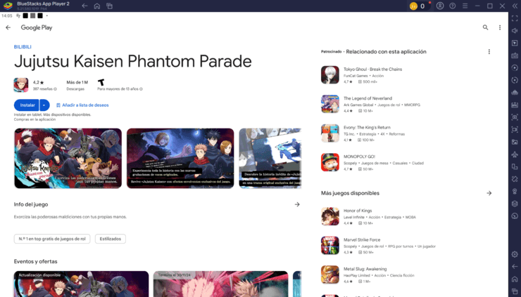 Cómo jugar Jujutsu Kaisen Phantom Parade en PC con BlueStacks