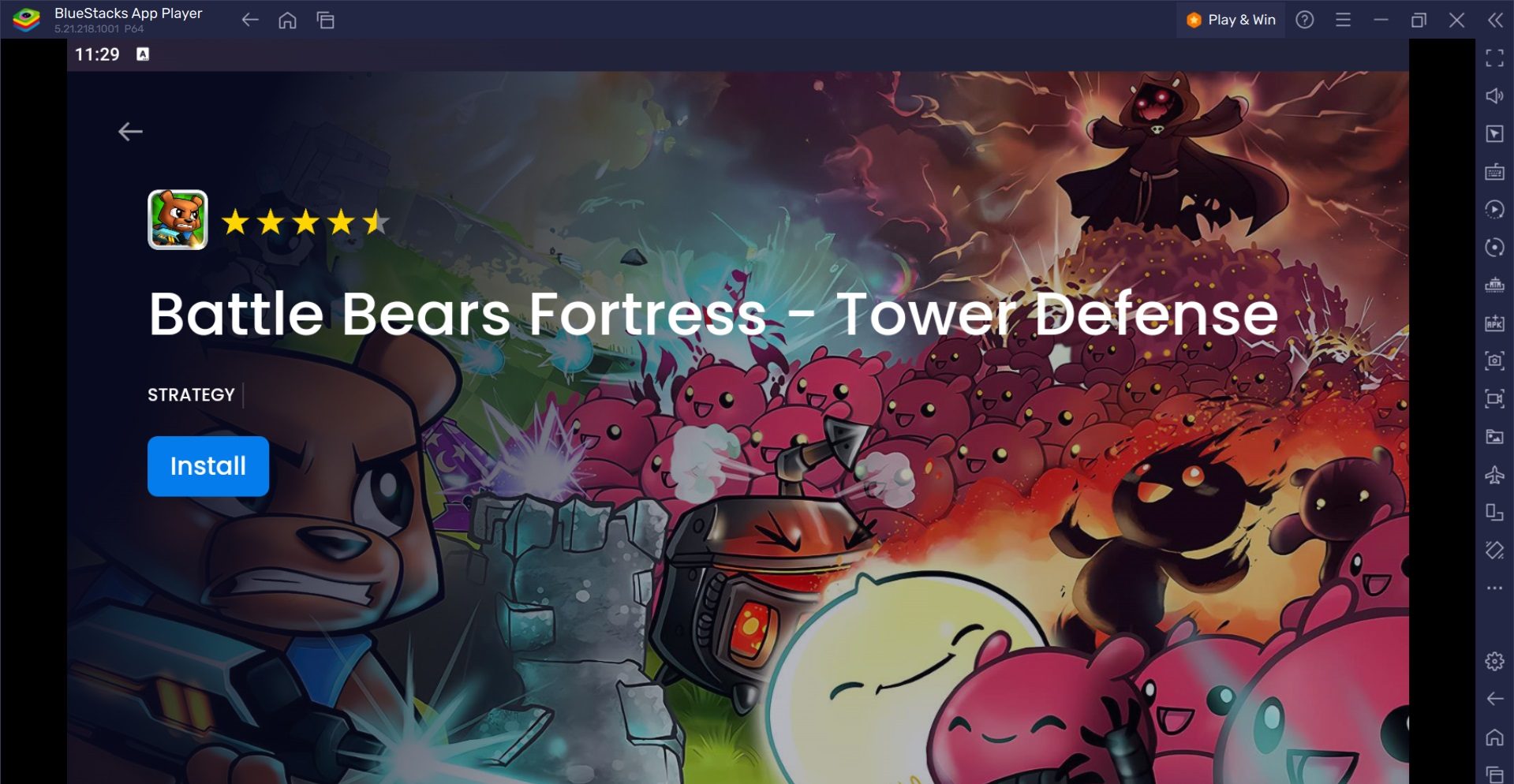 블루스택으로 PC에서 Battle Bears Fortress - Tower Defense 플레이