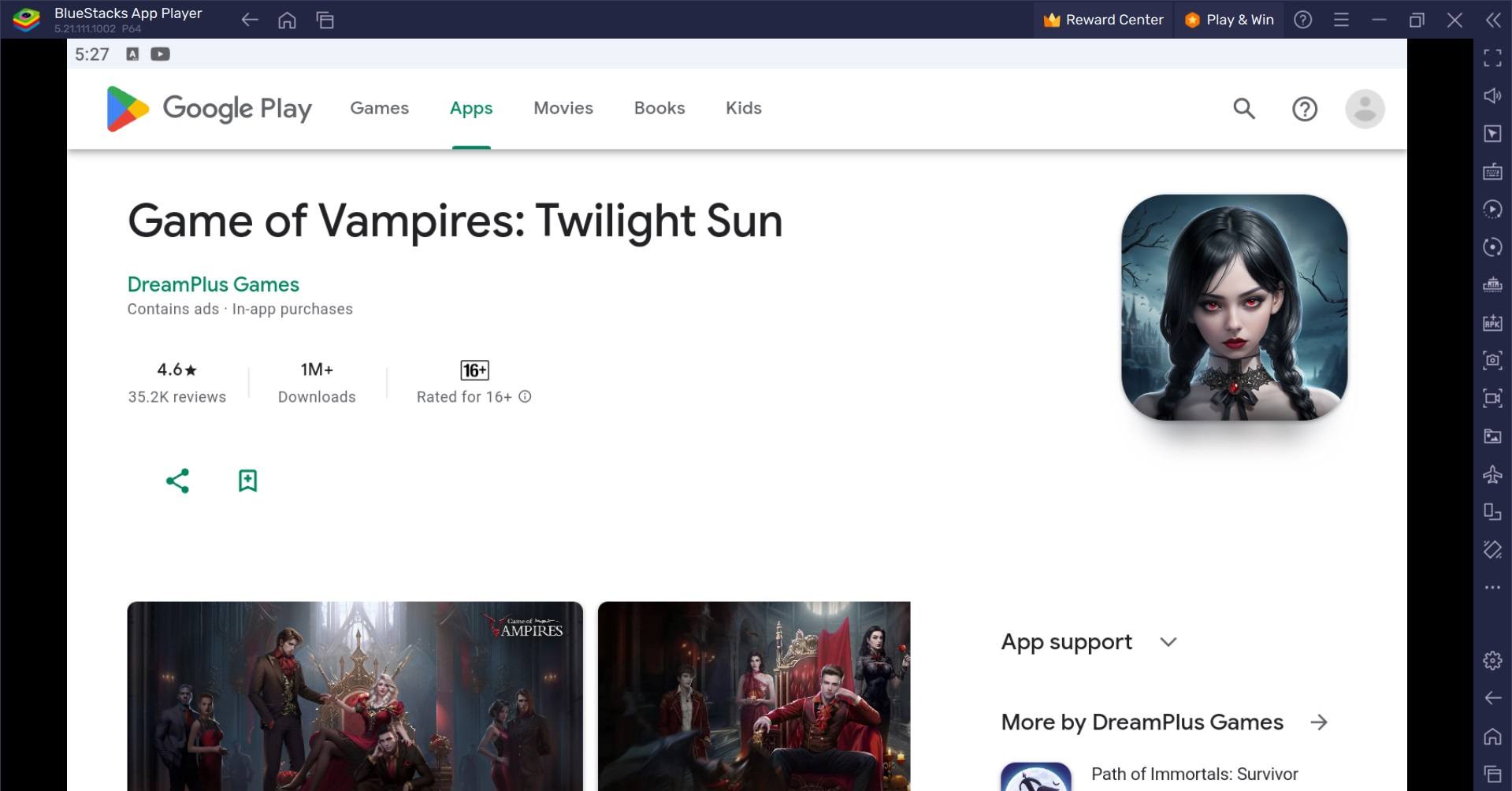 How to Play Game of Vampires: Twilight Sun on PC with BlueStacks