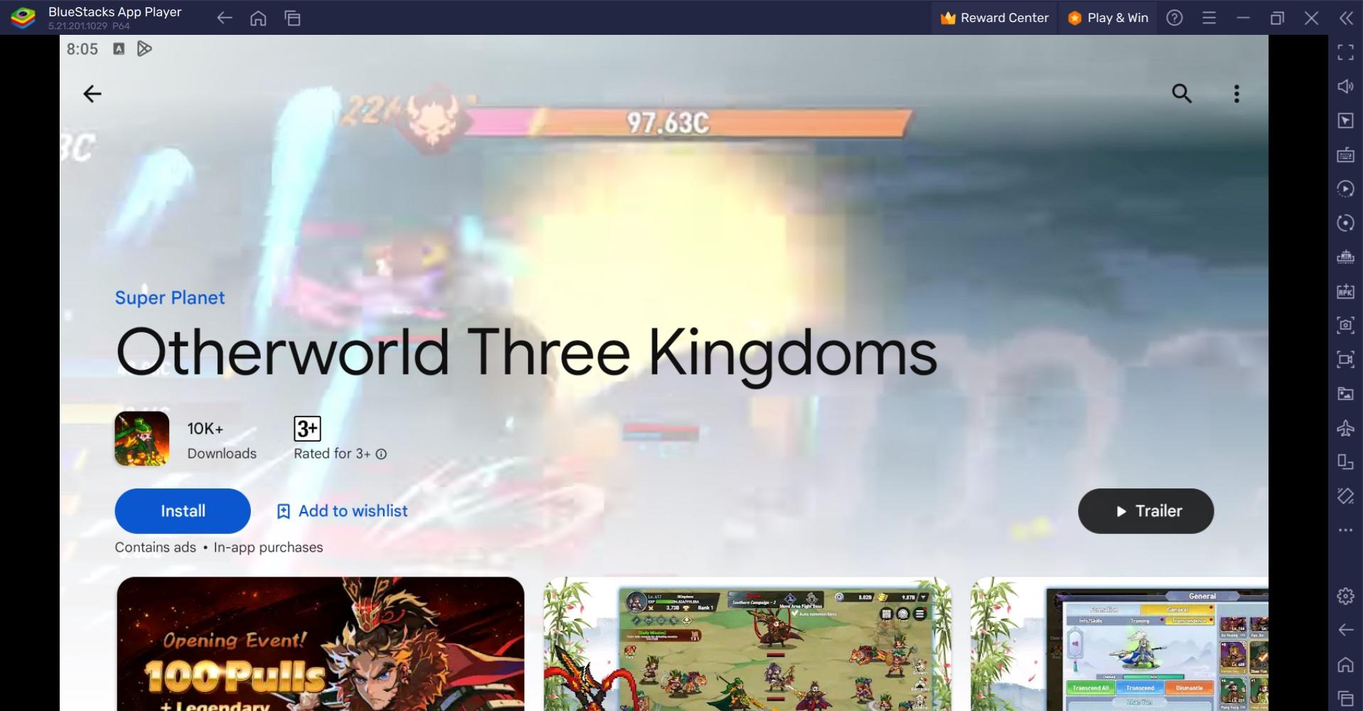 How to Play Otherworld Three Kingdoms on PC with BlueStacks