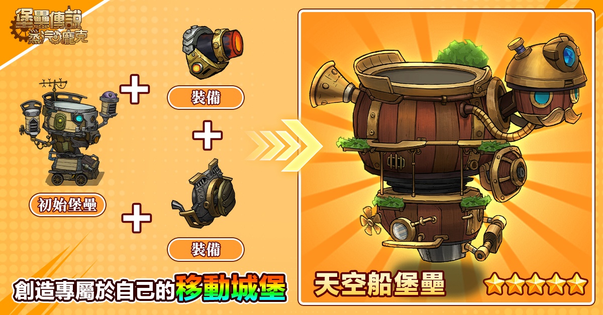預約開跑！蒸汽龐克移動城堡養成手遊《堡壘傳說：蒸汽龐克》事前預約活動啟動