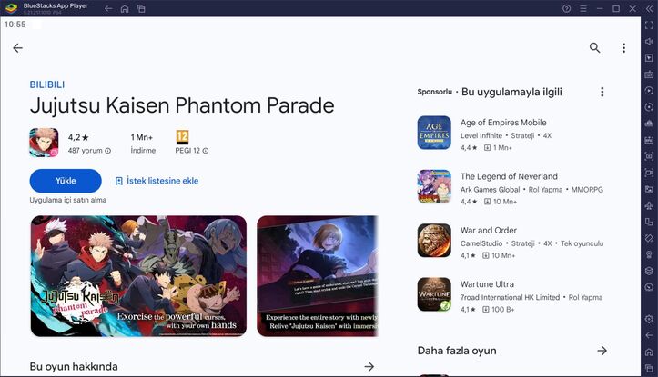 BlueStacks ile Jujutsu Kaisen Phantom Parade PC Kurulum Rehberi