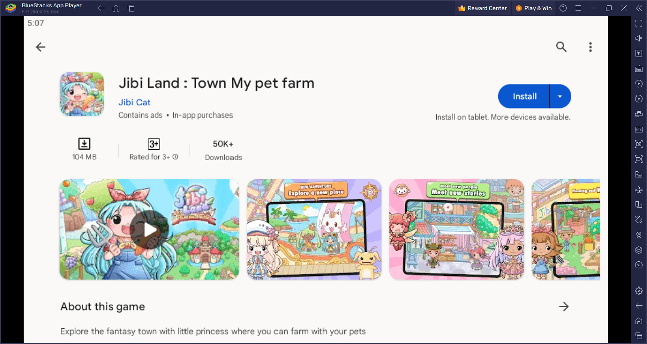 How to Play Jibi Land : Town My pet farm on PC With BlueStacks