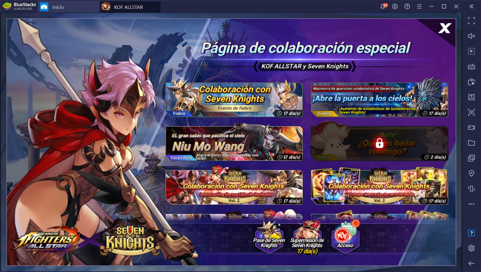 Evento de Colaboración KOF ALLSTAR x Seven Knights Llegará en Diciembre