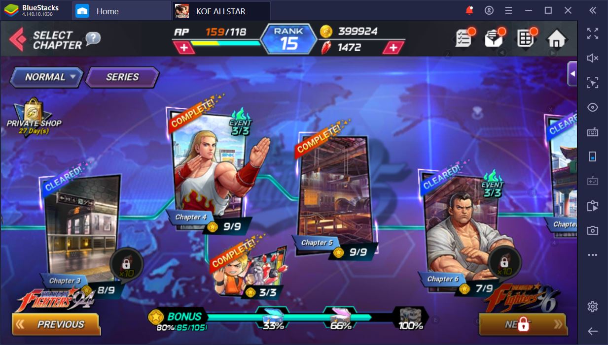 Fight with Burning Fists in The King of Fighters ALLSTAR on PC