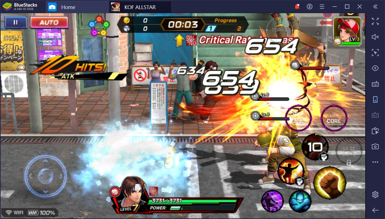 Fight with Burning Fists in The King of Fighters ALLSTAR on PC