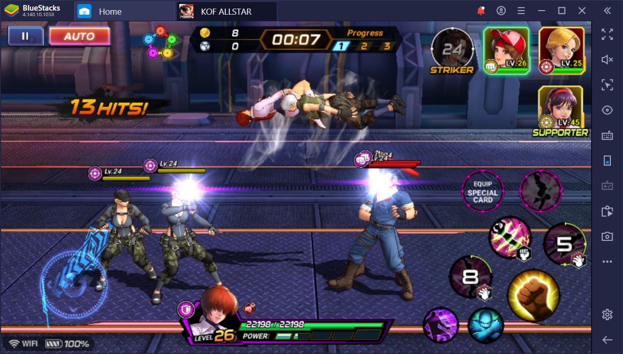 Fight with Burning Fists in The King of Fighters ALLSTAR on PC