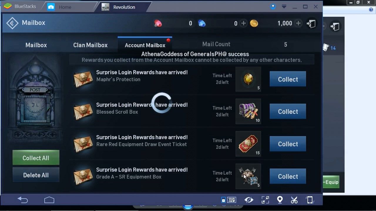 Lineage 2 Revolution Account Mailbox