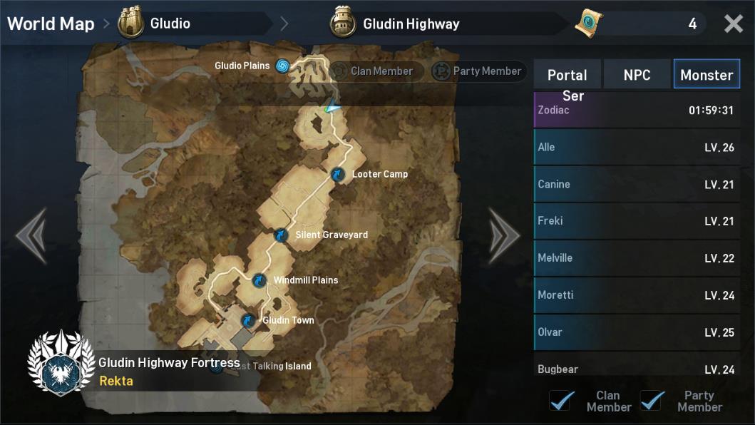 Lineage 2 Revolution Map