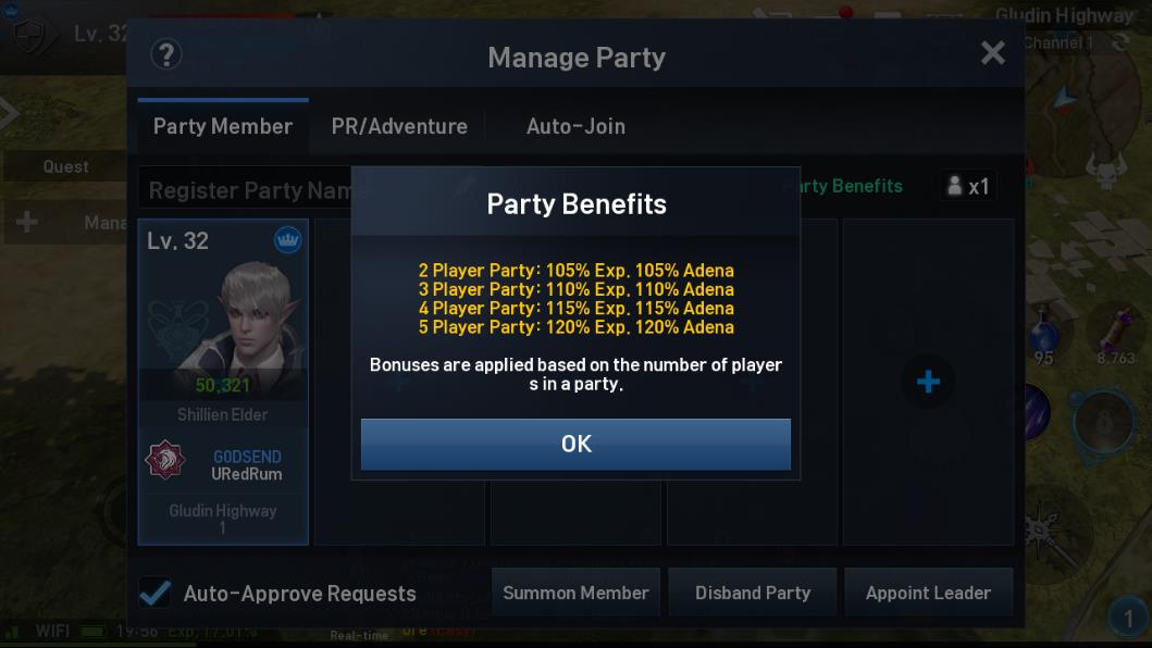 Lineage 2 Revolution Party Screen 1