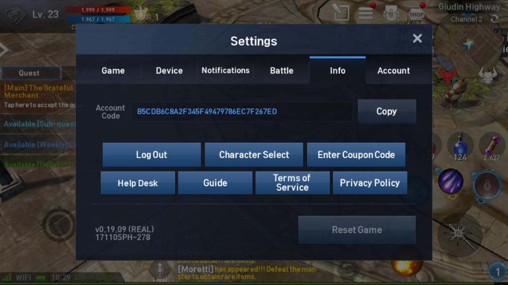 Lineage 2 Revolution Settings Info