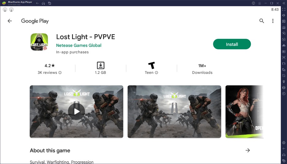 Играем в Lost Light – PVPVE на ПК с помощью BlueStacks