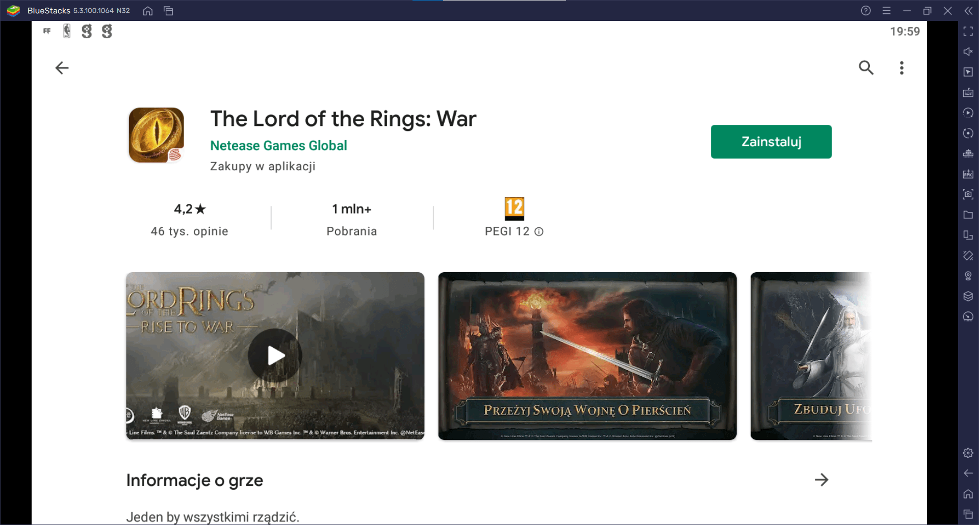 The Lord of the Rings: War na PC z BlueStacks