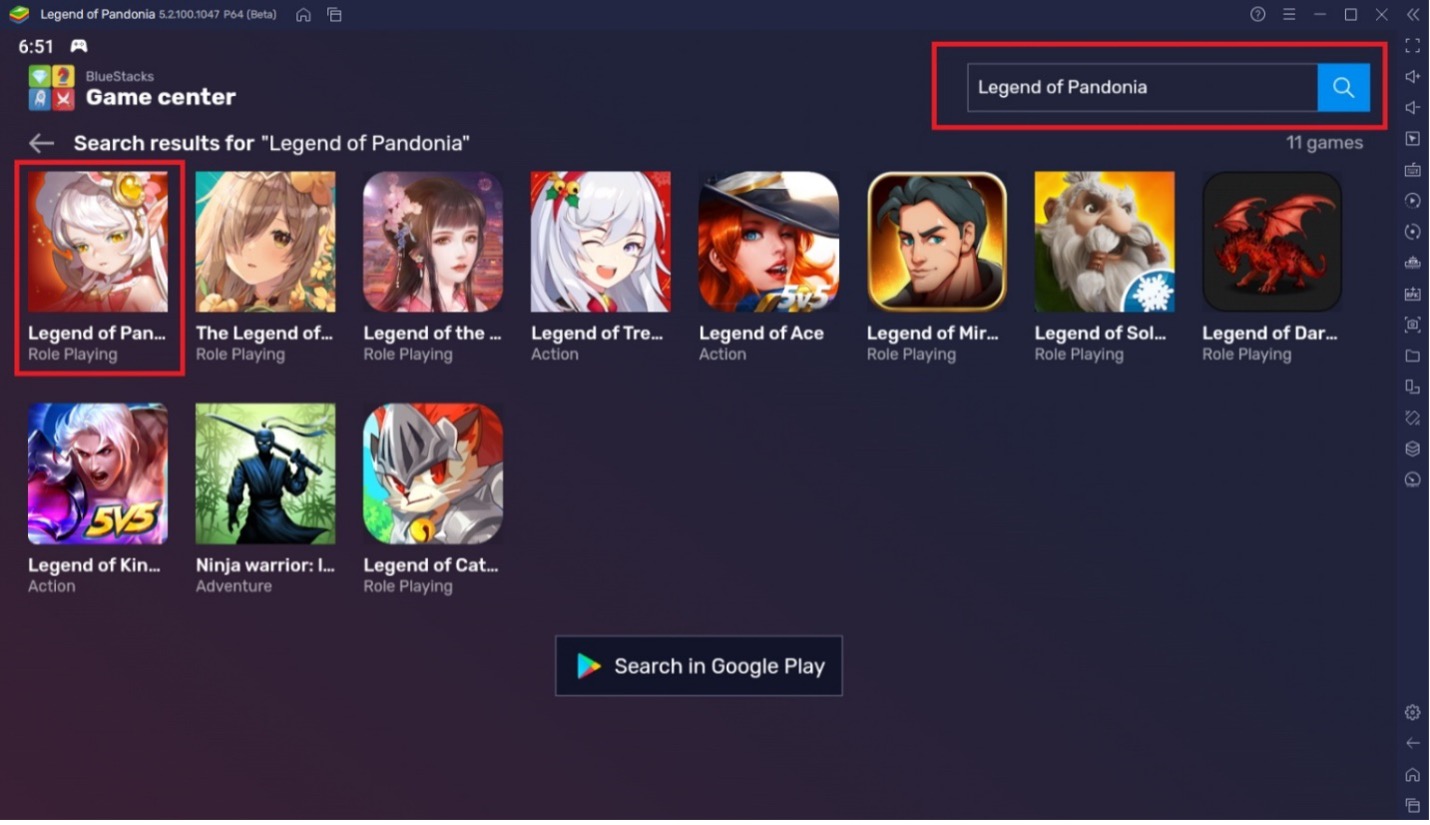 Играем в Legend of Pandonia на компьютере с помощью эмулятора BlueStacks