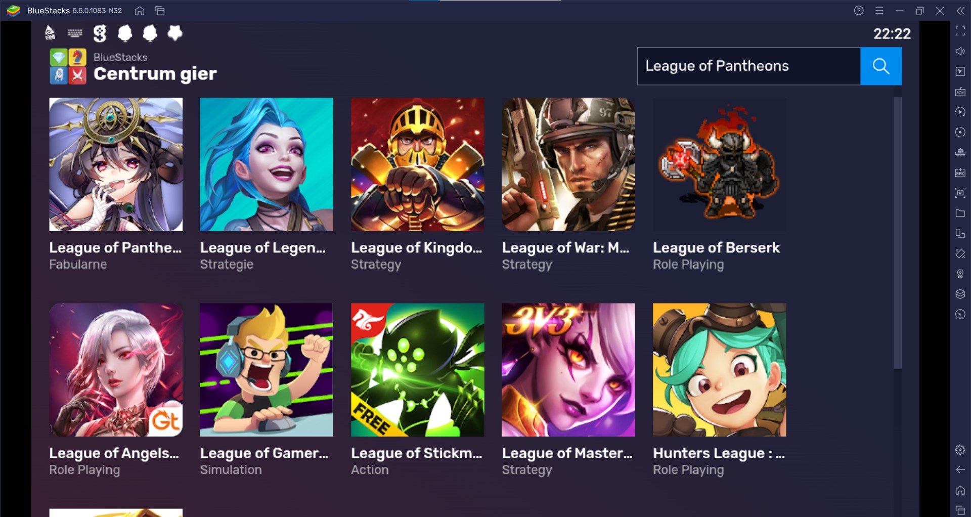 League of Pantheonsl - na PC z BlueStacks